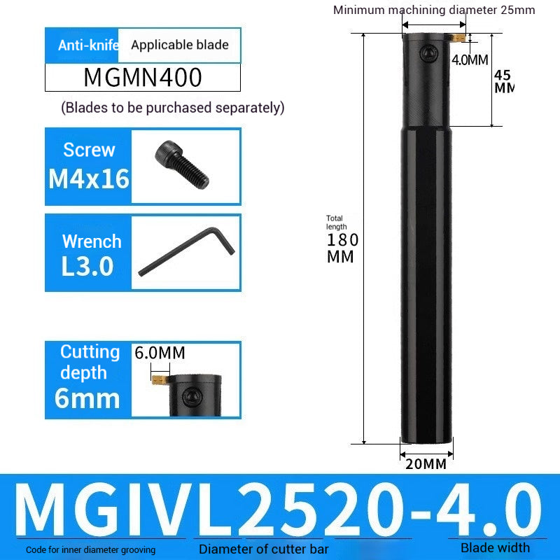 1024-CNC toolholder internal groove cutter MGIVR2016-2 internal groove toolholder lathe cut-off tool CNC lathe tool cutting tools Shandong Denso Pricision Tools Co.,Ltd.